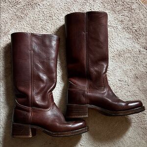 Frye Campus Boots Brown Leather 10 M Motorcycle Biker